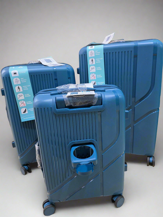 Travel Bags Set of 3 - Oil Blue